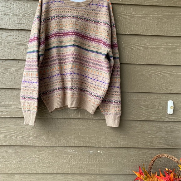 JOS. A. BANK Lambswool Fair Isle Nordic Men's Pullover Sweater Size Large fall - Picture 13 of 13